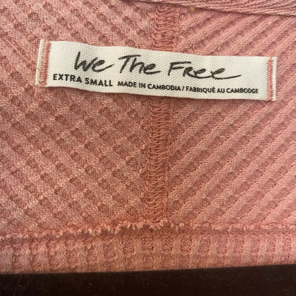 NWT Free People Blush Waffle Knit Coquette Top